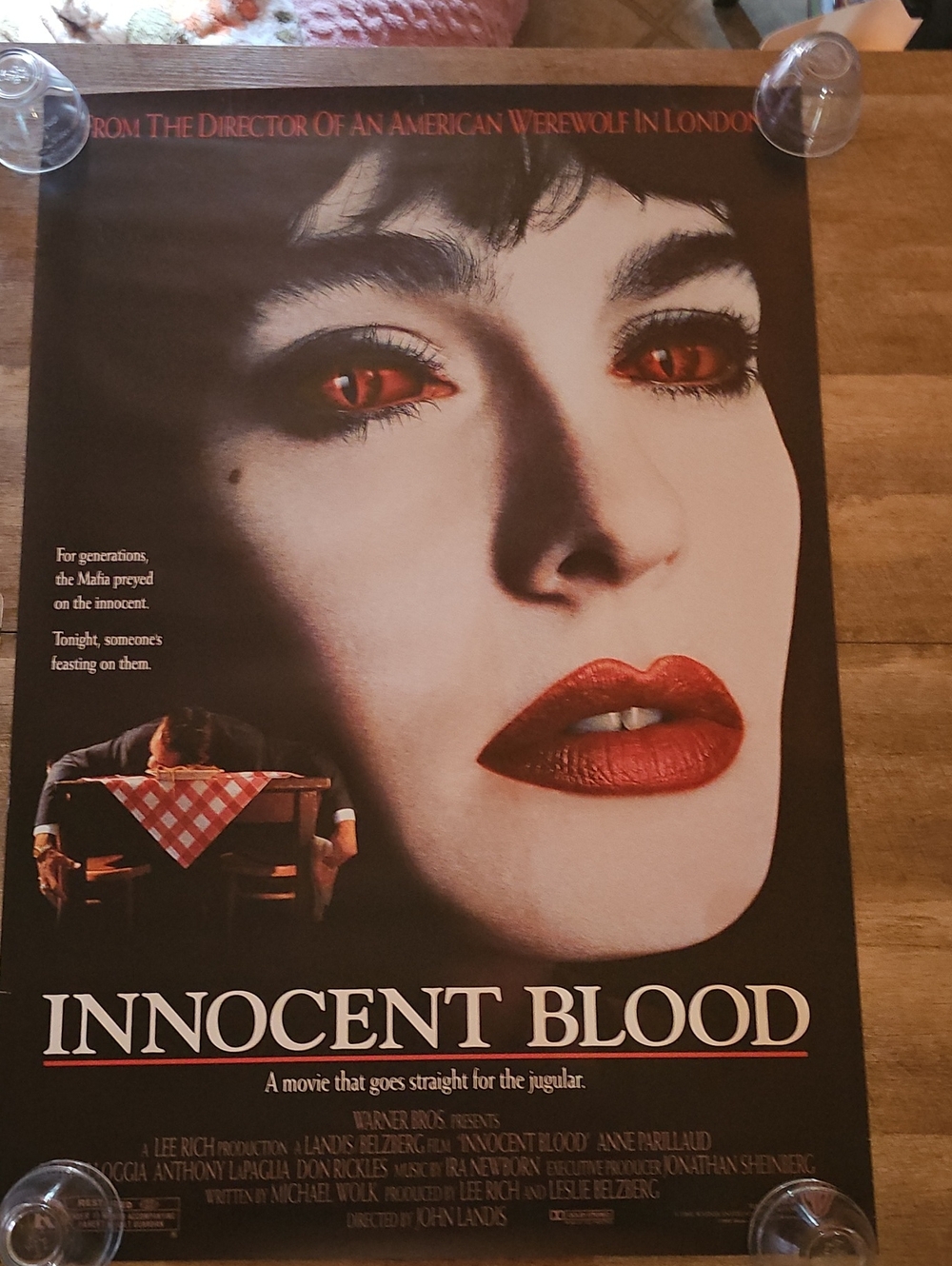 Original 1992 Innocent Blood VHS Promotional Poster Video Store Stock